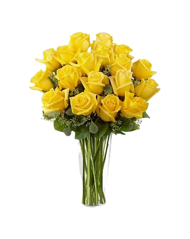 20 Yellow Roses in Vasea